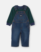 Conjunto 2 piezas, peto vaquero a rayas y camiseta - Carter's