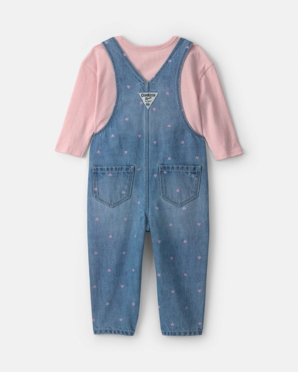 Conjunto 2 piezas, peto vaquero con bolsillo de corazón - Carter's