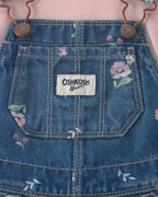 Conjunto 2 piezas, peto vaquero floral y camiseta - Carter's