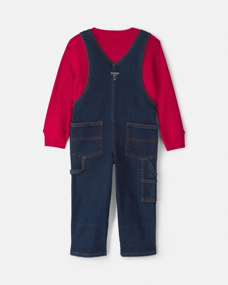 Conjunto 2 piezas, peto vaquero y camiseta de cuadros - Carter's