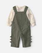 Conjunto 2 piezas, peto verde oliva, dinosaurios - Carter's