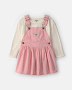 Conjunto 2 piezas, pichi de pana rosa y camiseta blanca - Carter's