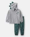 2-piece set, hooded dinosaur sweatshirt