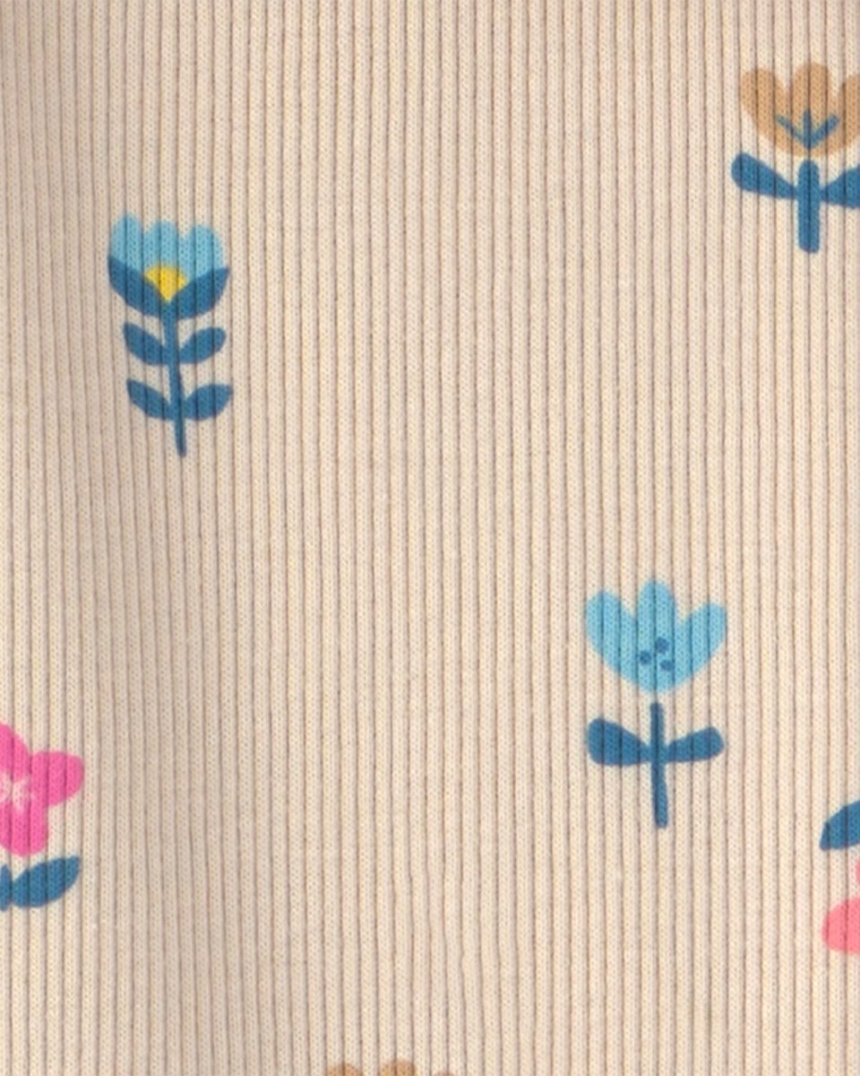 Conjunto 2 piezas, sudadera floral y pantalón en crema - Carter's