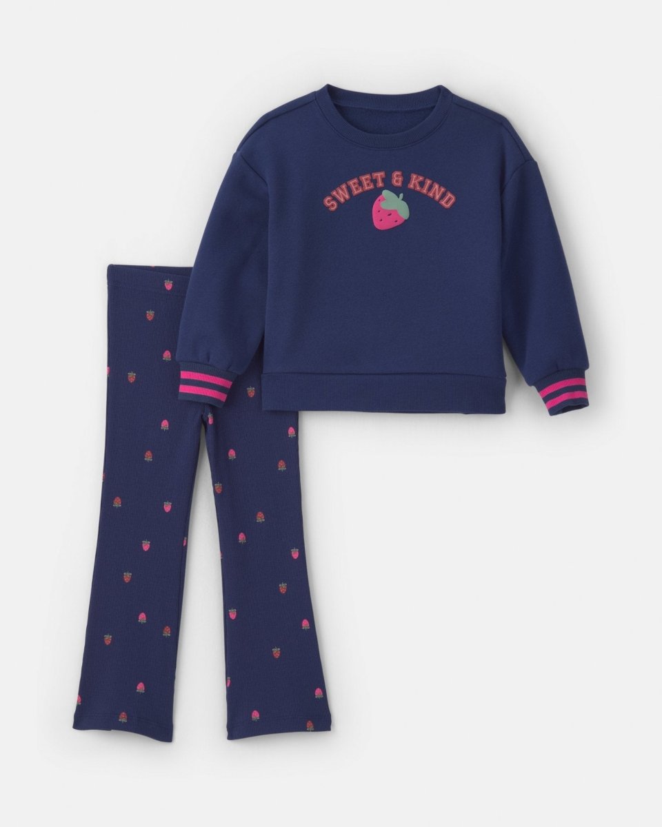 Conjunto 2 piezas, sudadera y legging acampanado, fresas - Carter's