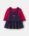 2-piece set, corduroy skirtall with ruffle hem and tee