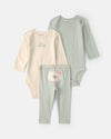 3-piece set, 2 bodysuits and pants, polar bears