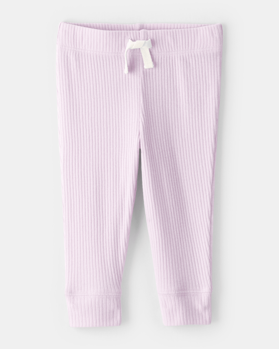 Conjunto 3 piezas, camiseta de algodón, pantalón y gorro, diseño liso en color lavanda - Carter's
