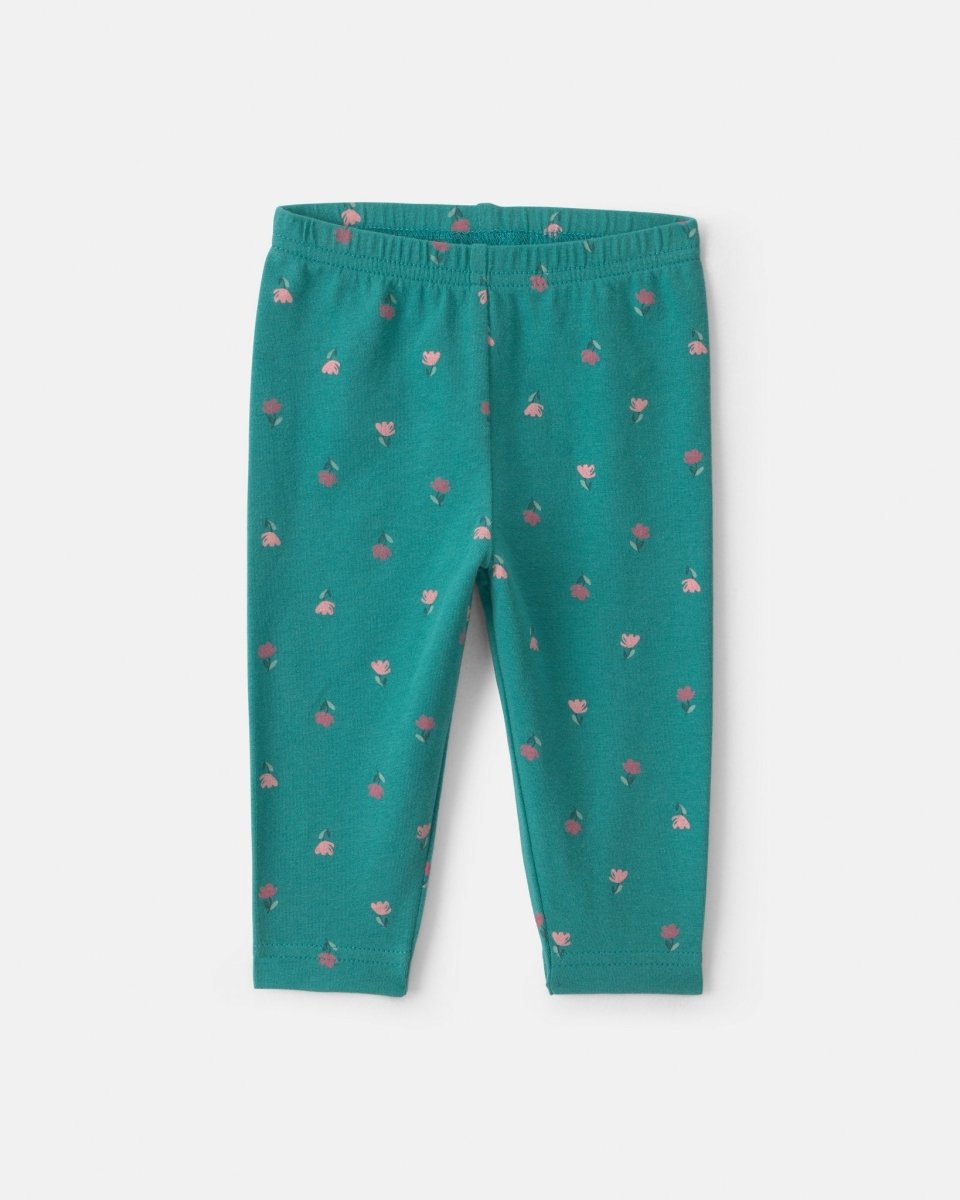 Conjunto 3 piezas, chaleco acolchado bordado y leggings, flores - Carter's