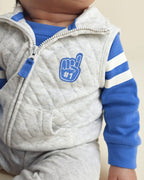 Conjunto 3 piezas, chaleco acolchado y body, universitario gris - Carter's