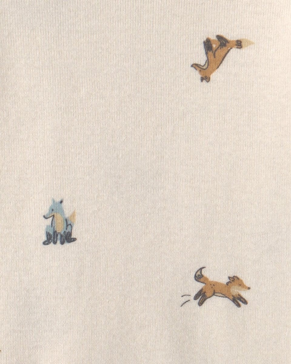 Conjunto 3 piezas, chaleco de borreguito, zorros en azul - Carter's
