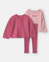 Conjunto 3 piezas, chaqueta acolchada y leggings, flores