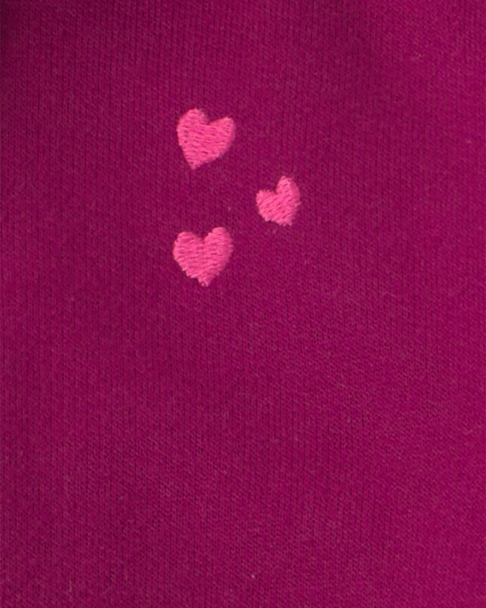 Conjunto 3 piezas, chaqueta con capucha, corazones morados - Carter's