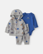 Conjunto 3 piezas, chaqueta polar con capucha, deportes - Carter's