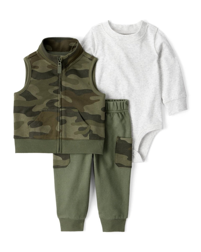 Conjunto 3 piezas con chaleco camuflado y jogger | Carter’s ES - Carter's