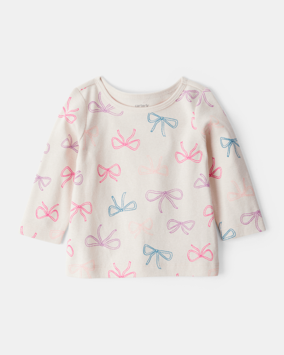 Conjunto 3 piezas con vestido jumper coral y lazos - Carter's