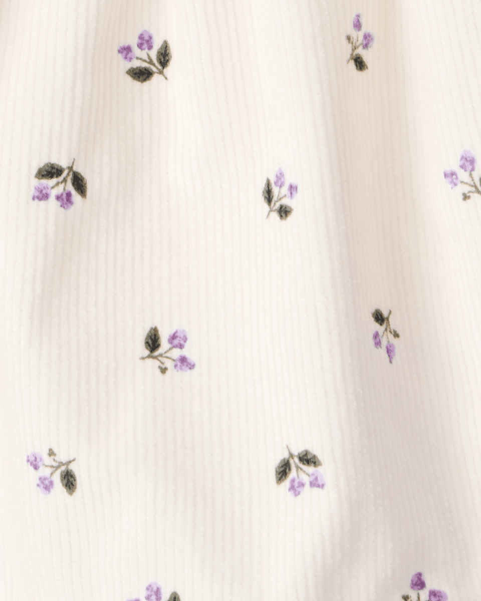 Conjunto 3 piezas con vestido jumper floral de pana - Carter's