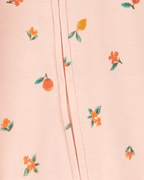 Conjunto 3 piezas de algodón, pijama con pie, pantalón y body, diseño naranjas - Carter's
