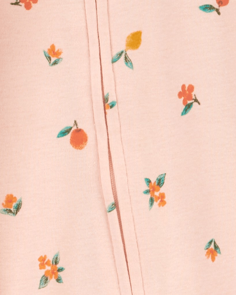 Conjunto 3 piezas de algodón, pijama con pie, pantalón y body, diseño naranjas - Carter's