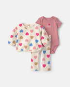 Conjunto 3 piezas de polar, «I Love Daddy», corazones - Carter's