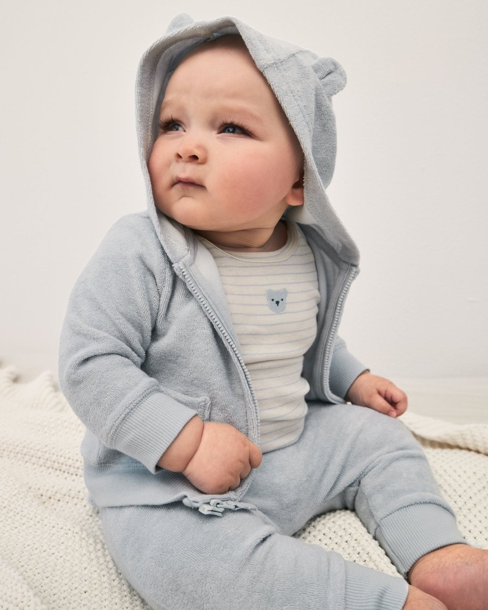 Conjunto 3 piezas de rizo con chaqueta, osos en azul - Carter's