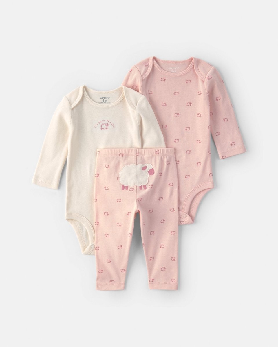 Conjunto 3 piezas, dos bodies y pantalón, ovejas - Carter's