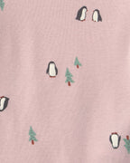Conjunto 3 piezas, dos bodies y pantalón, pingüinos en rosa - Carter's