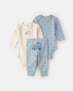 Conjunto 3 piezas, dos bodies y pantalón, trenes - Carter's