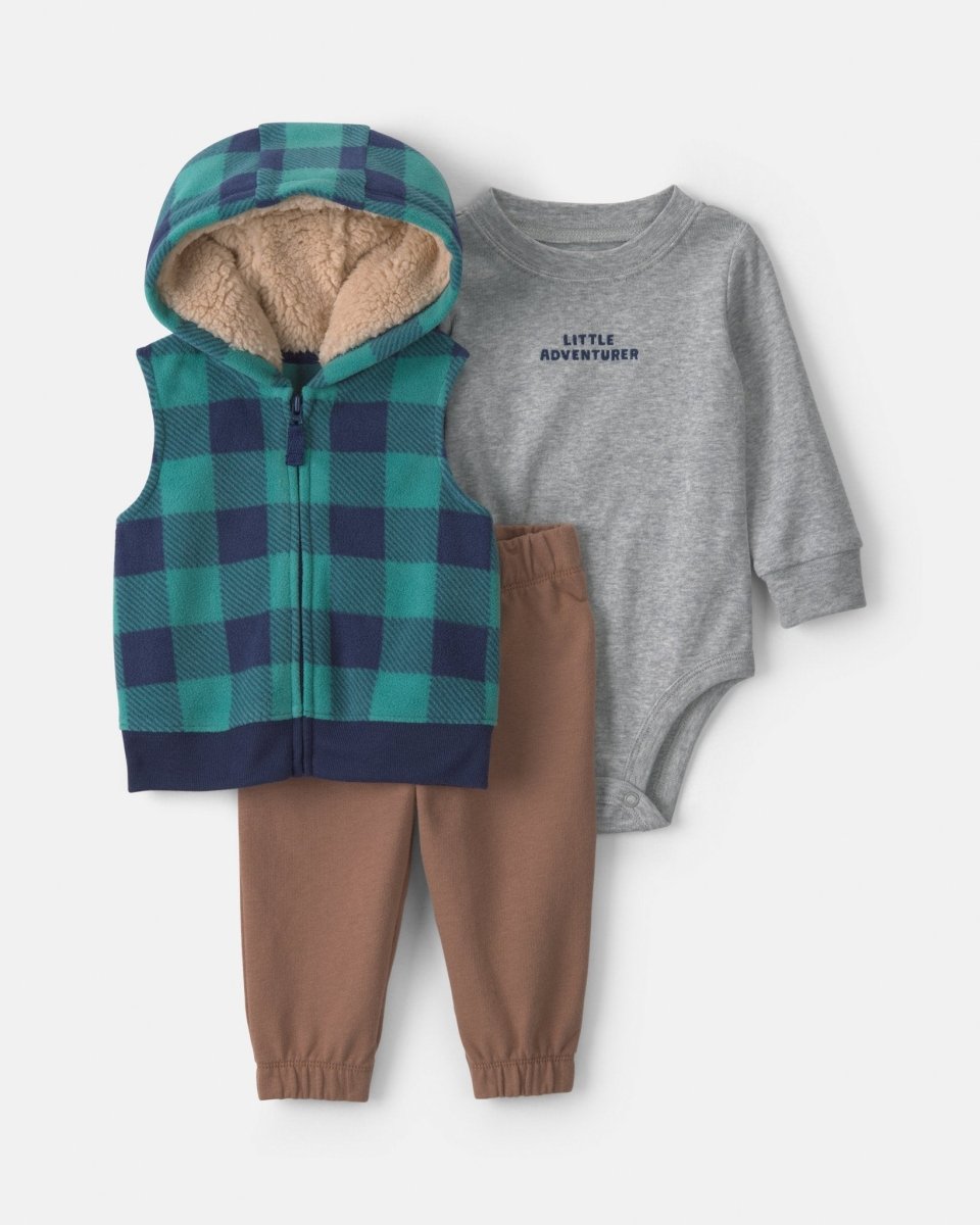Conjunto 3 piezas explorador con chaleco de micropolar - Carter's