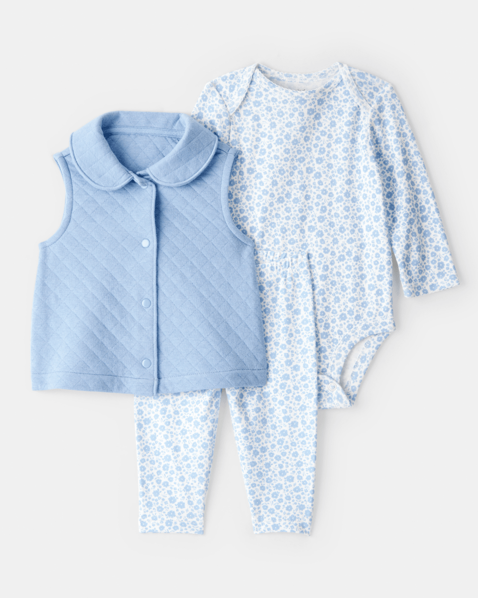 Conjunto 3 piezas para bebé con diseño azul - Carter's