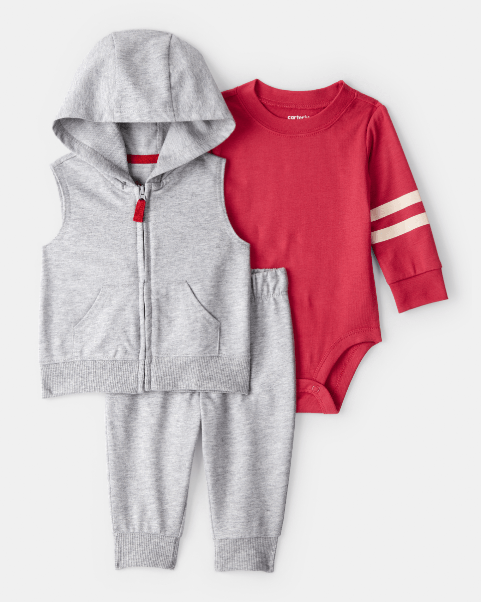 Conjunto 3 piezas para bebé con diseño gris - Carter's