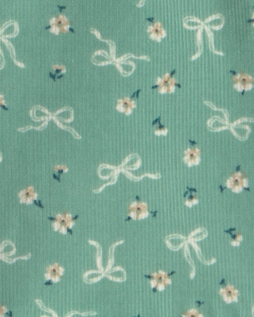 Conjunto 3 piezas, pichi de pana floral, body y calcetines - Carter's