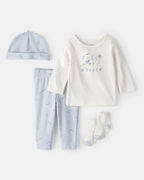 Conjunto 4 piezas de algodón, pantalón, camiseta, gorro y medias - Carter's