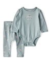Two-piece "Mommy's Bestie" bodysuit and floral pants set