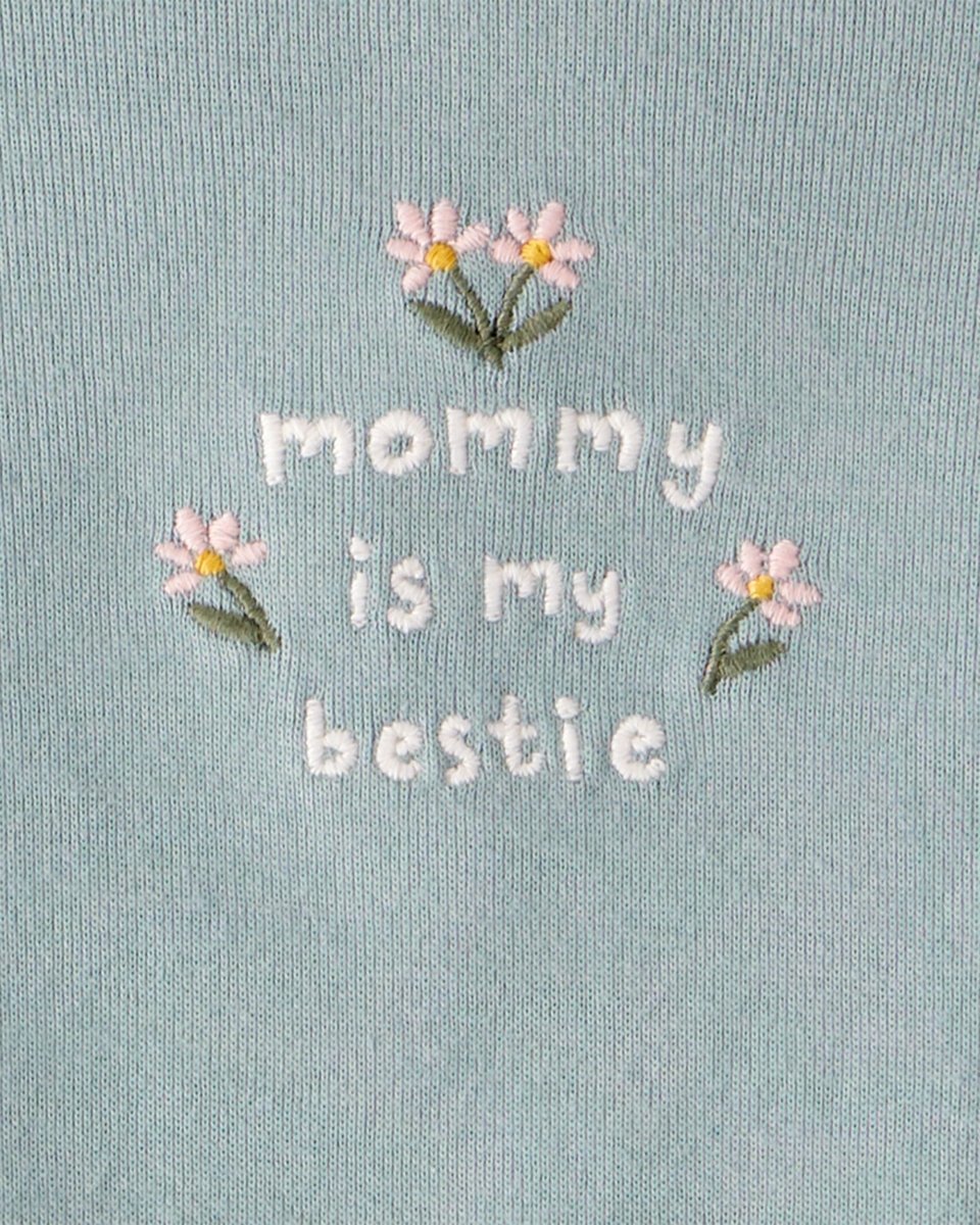 Conjunto body y pantalón verde "Mommy's Bestie" para bebé niña - Carter's