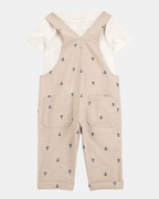 Conjunto de dos piezas con camiseta con ancla y peto - Carter's