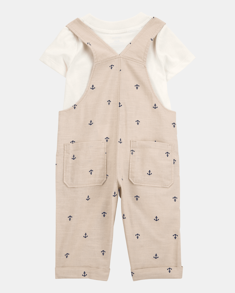 Conjunto de dos piezas con camiseta con ancla y peto - Carter's