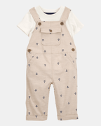 Conjunto de dos piezas con camiseta con ancla y peto - Carter's