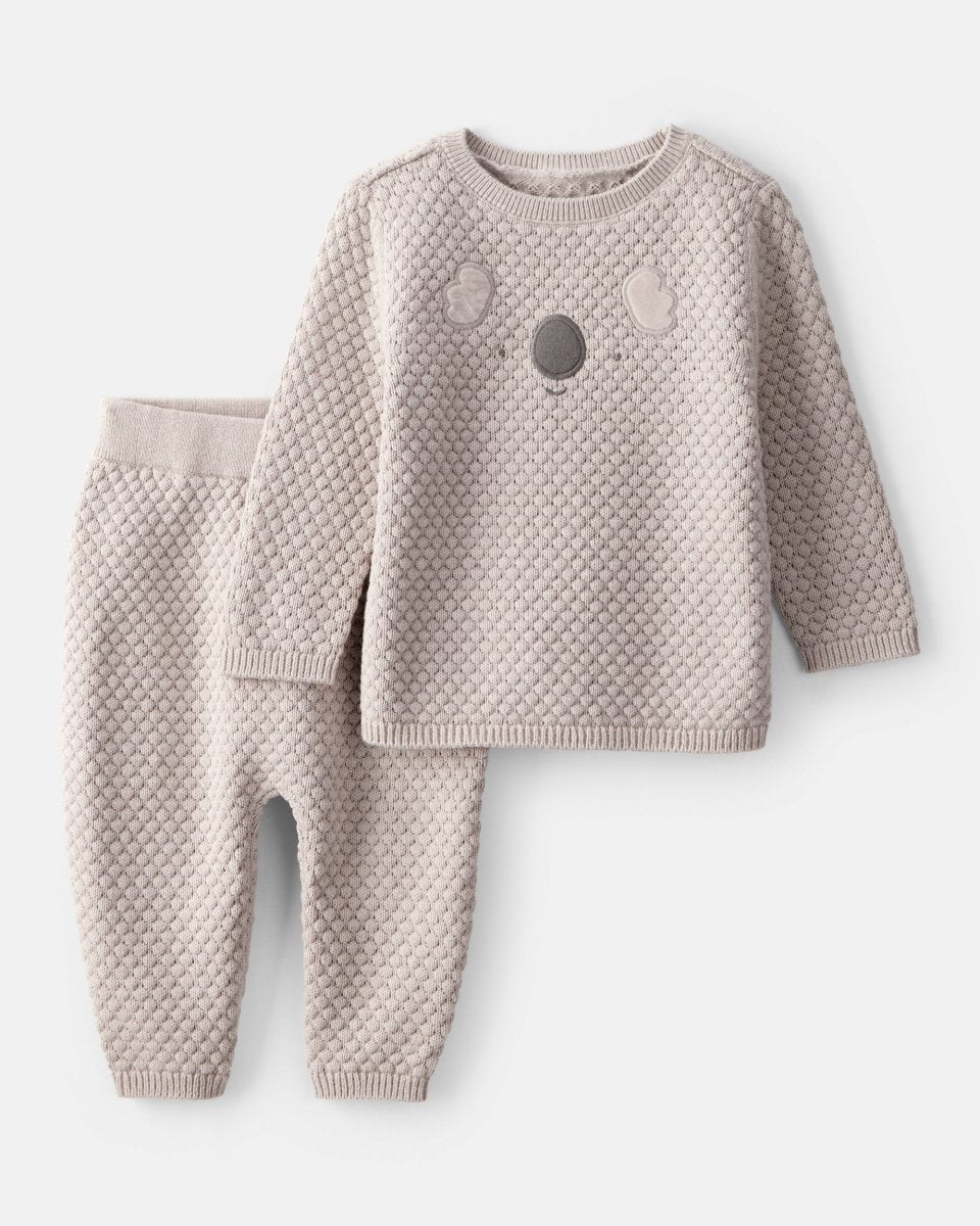 Conjunto de dos piezas con cardigán de sherpa con koala y pantalón - Carter's