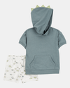 Conjunto de duas peças com capuz estampadodo de dinossauro