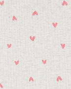 Conjunto de dos piezas de algodón acanalado, pantalón corto y blusa, diseño corazones - Carter's
