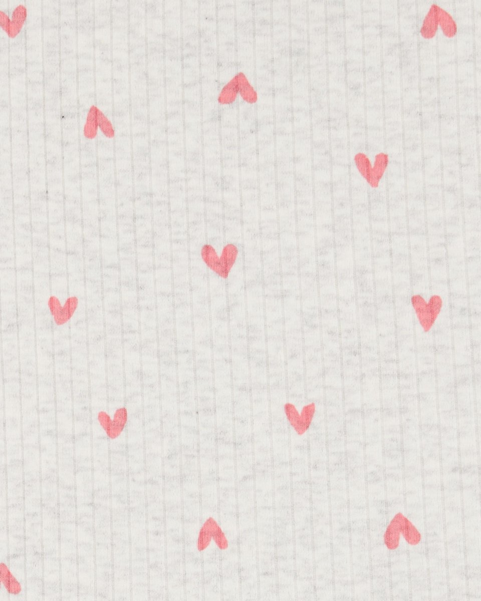 Conjunto de dos piezas de algodón acanalado, pantalón corto y blusa, diseño corazones - Carter's