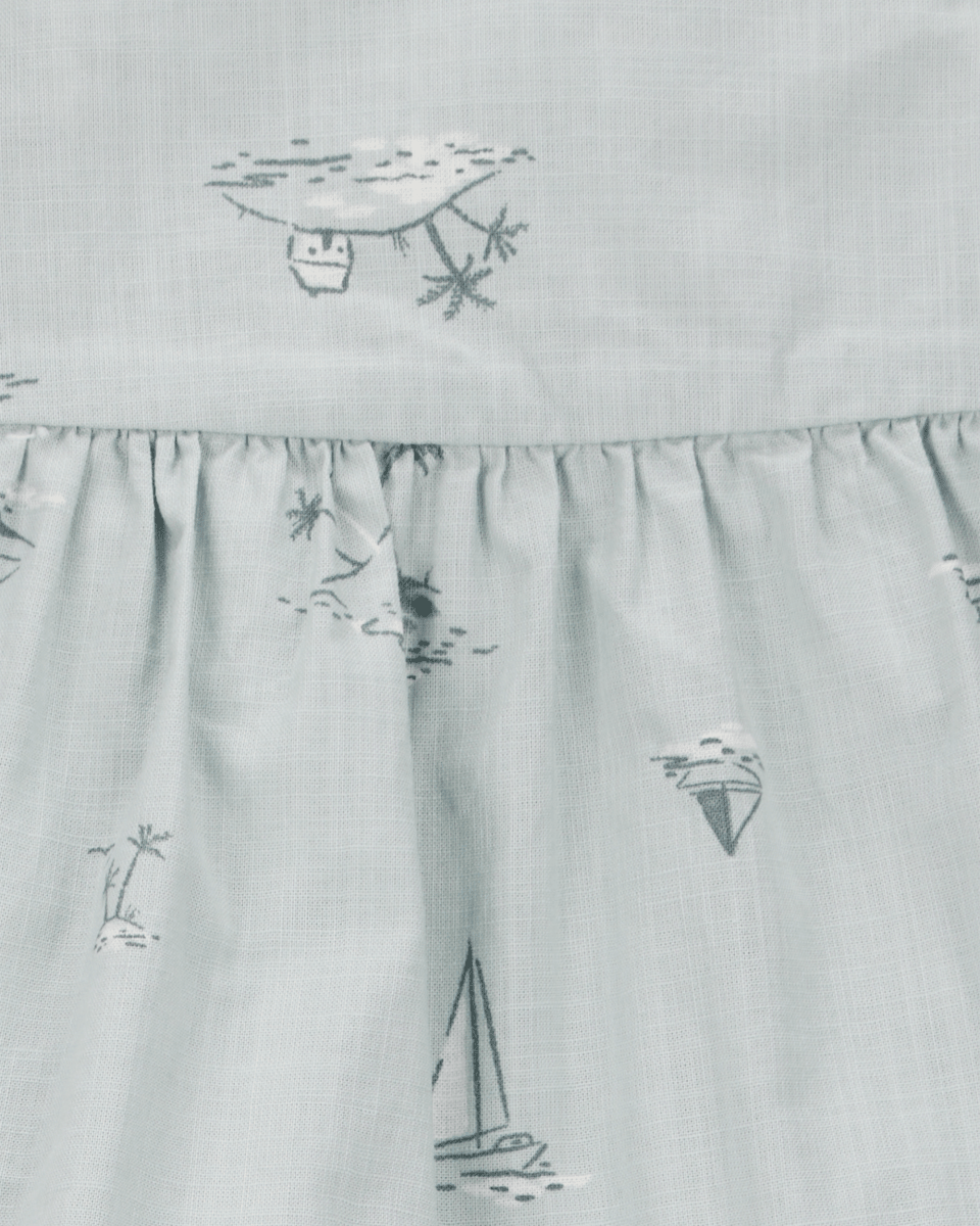 Conjunto de dos piezas de algodón, pantalón corto y blusa, diseño barcos - Carter's