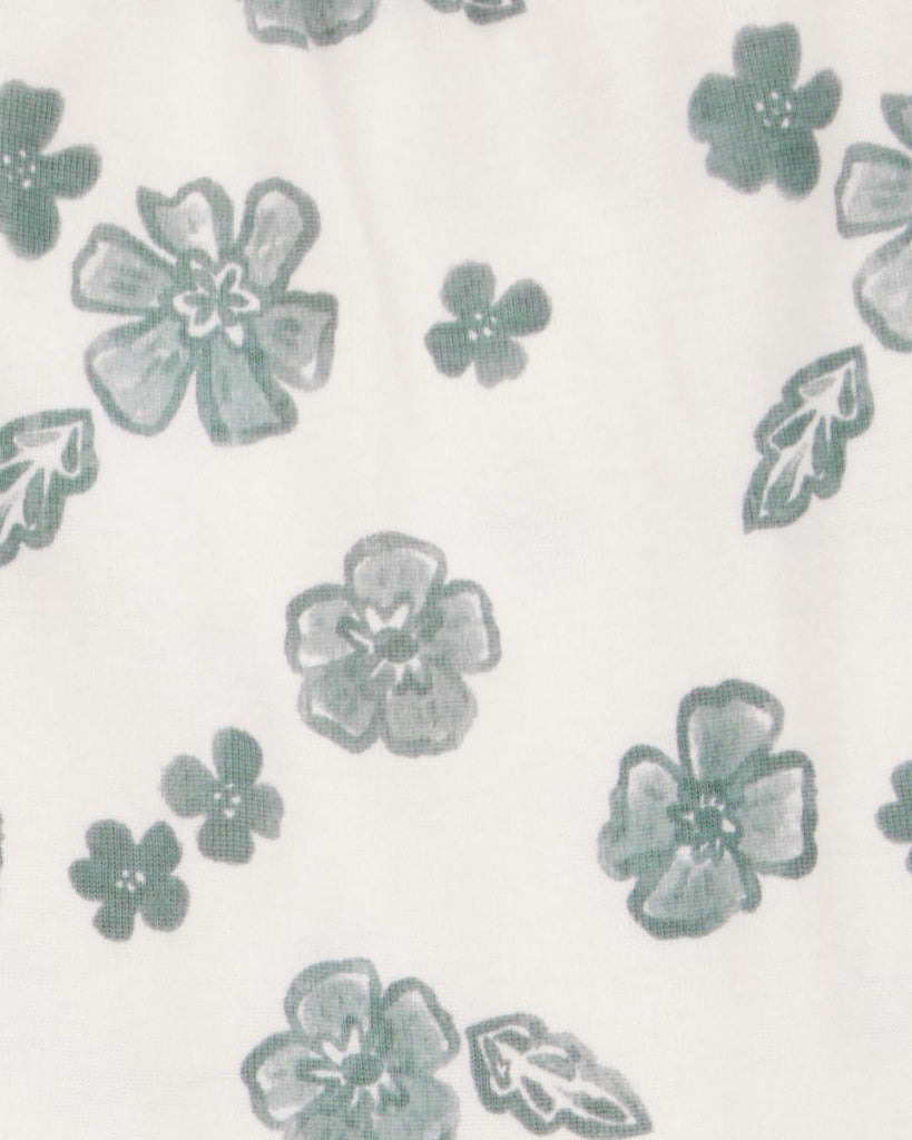 Conjunto de dos piezas de algodón, pantalón corto y body con volados, diseño floral - Carter´s