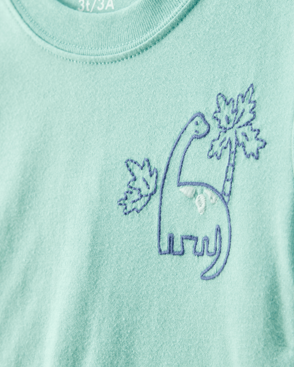 Conjunto de dos piezas de algodón, pantalón corto y camiseta, diseño dino - Carter´s