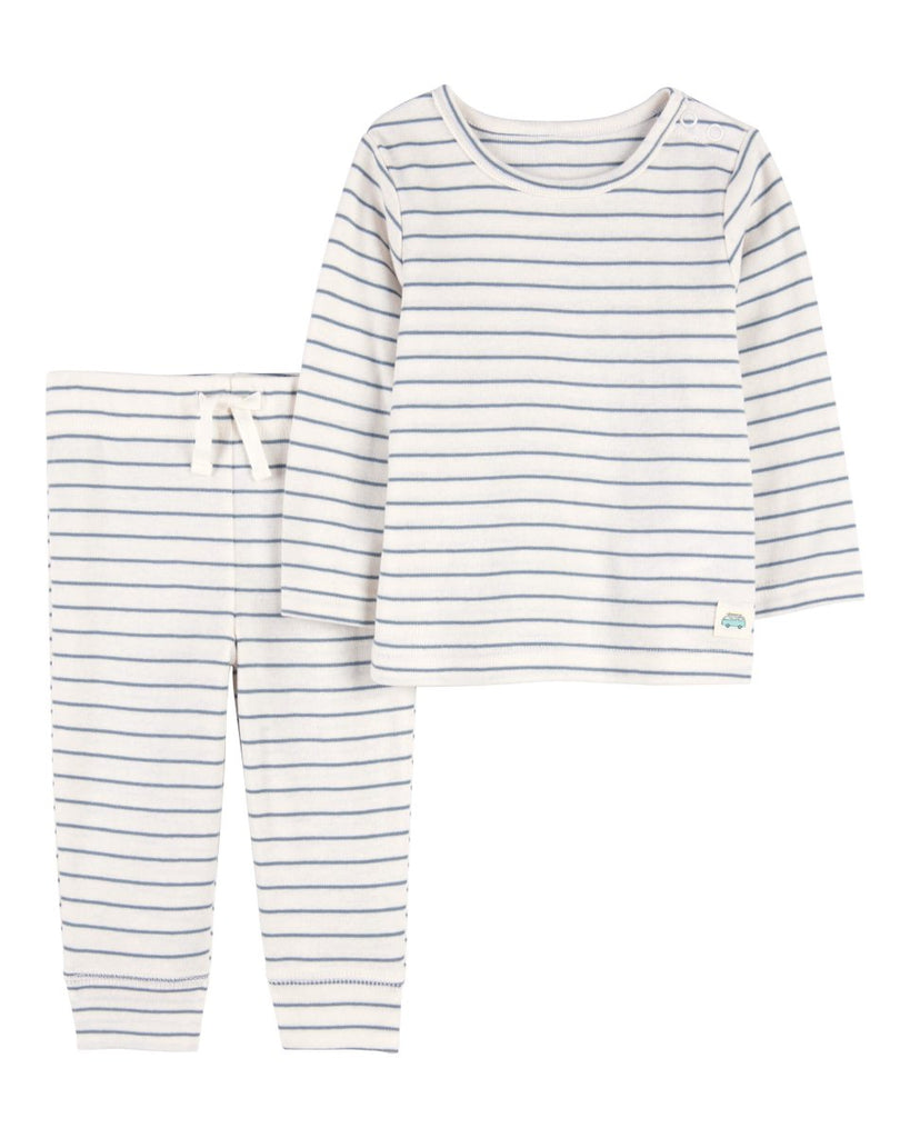 Conjunto de dos piezas de algodón, pantalón y camiseta, diseño a rayas - Carter´s