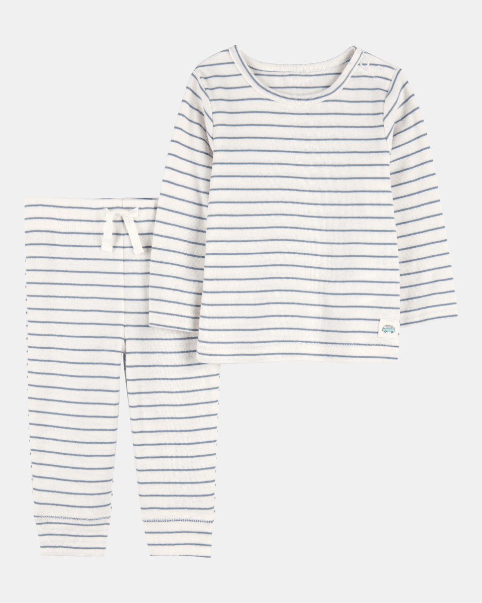 Conjunto de dos piezas de algodón, pantalón y camiseta, diseño a rayas - Carter's