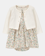 Conjunto de dos piezas de algodón, vestido y saco, diseño floral - Carter's