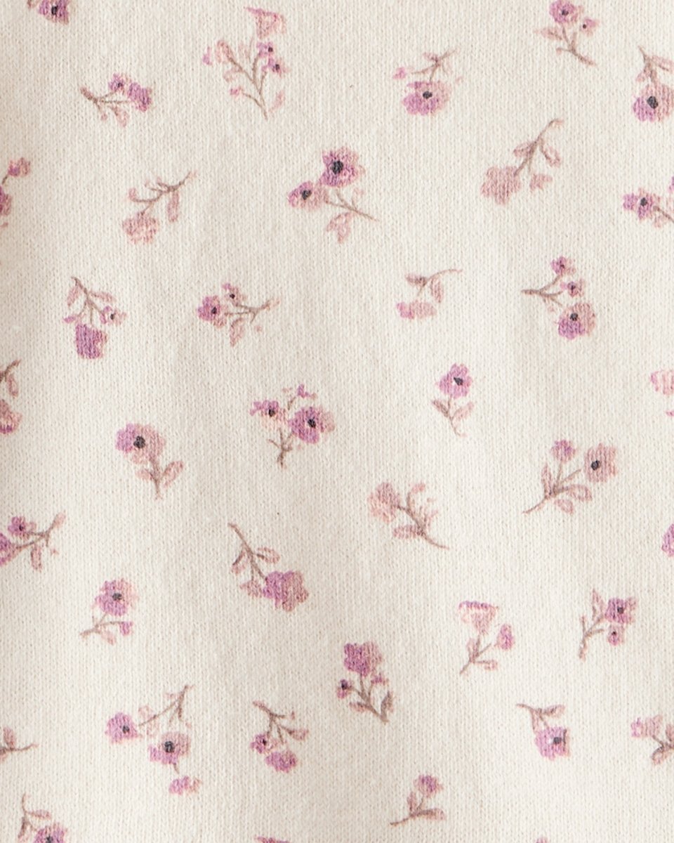 Conjunto de dos piezas en algodón con cardigán marfil floral y pantalón - Carter's