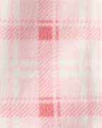 Conjunto de tres piezas con cárdigan rosa de cuadros, body y pantalón - Carter's